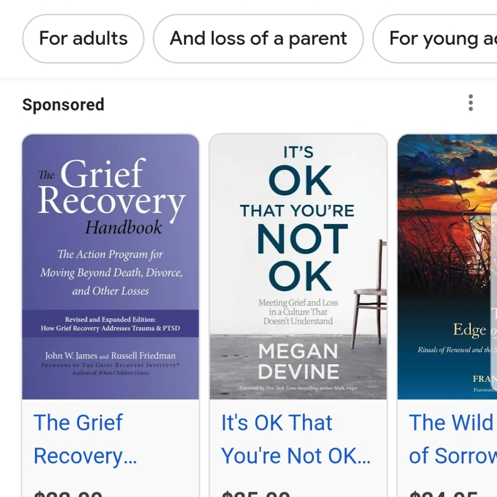 NOT SELLING, I AM LOOKING FOR BOOKS ON GRIEF AND BEREAVMENT